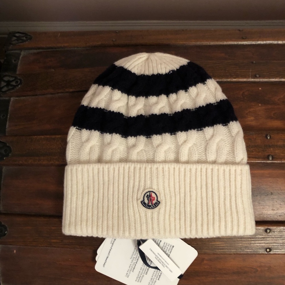 Wool Striped Cable Knit Hat